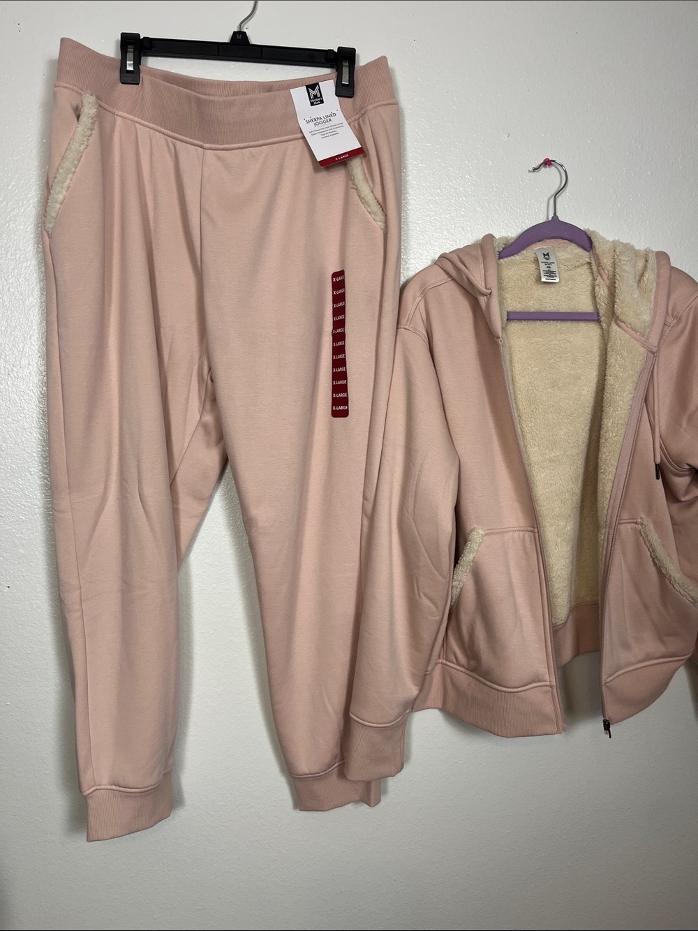 Wrangler Pink Sherpa-Lined Hoodie & Jogger Set — Cozy Loungewear